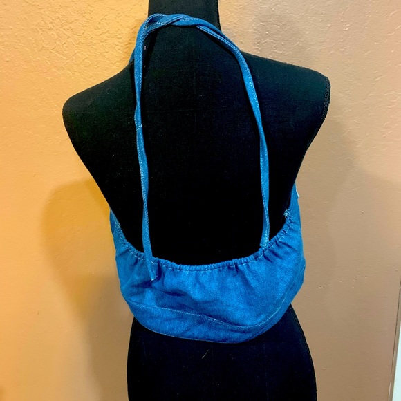 Halter Top Sunflower patches XL Denim - Picture 2 of 2
